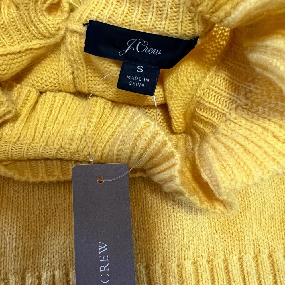 J. Crew Wool-Blend Ruffle-Neck Sweater